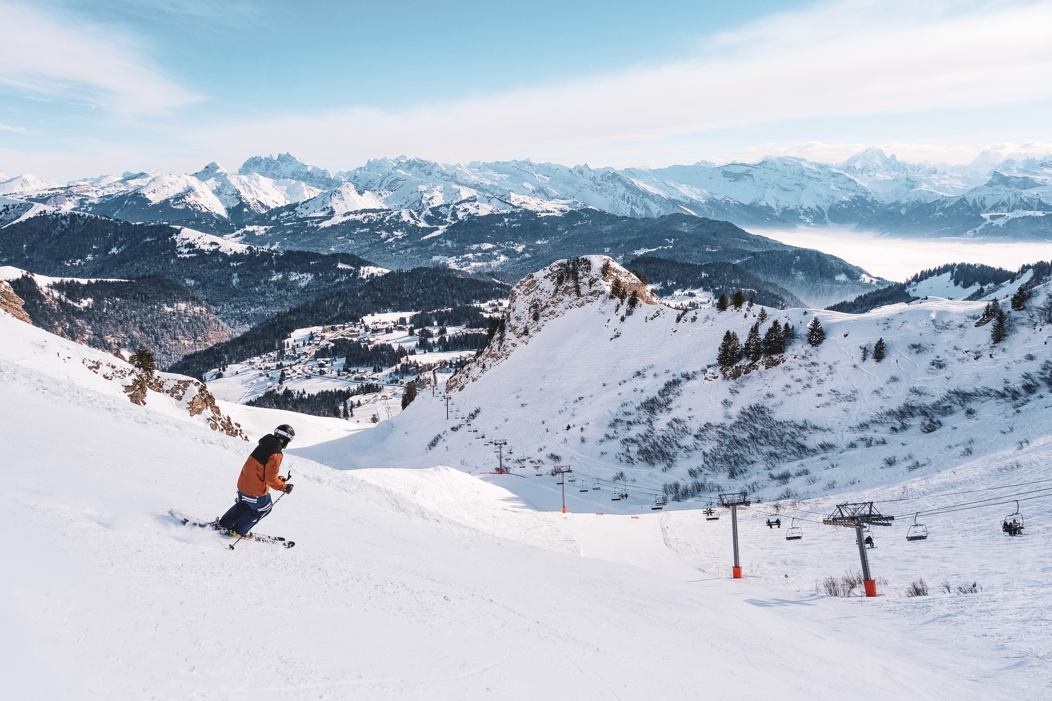 Un domaine skiable dans un espace d'exception